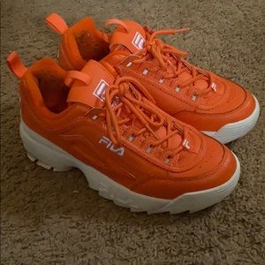 Orange Fila Platform Sneakers